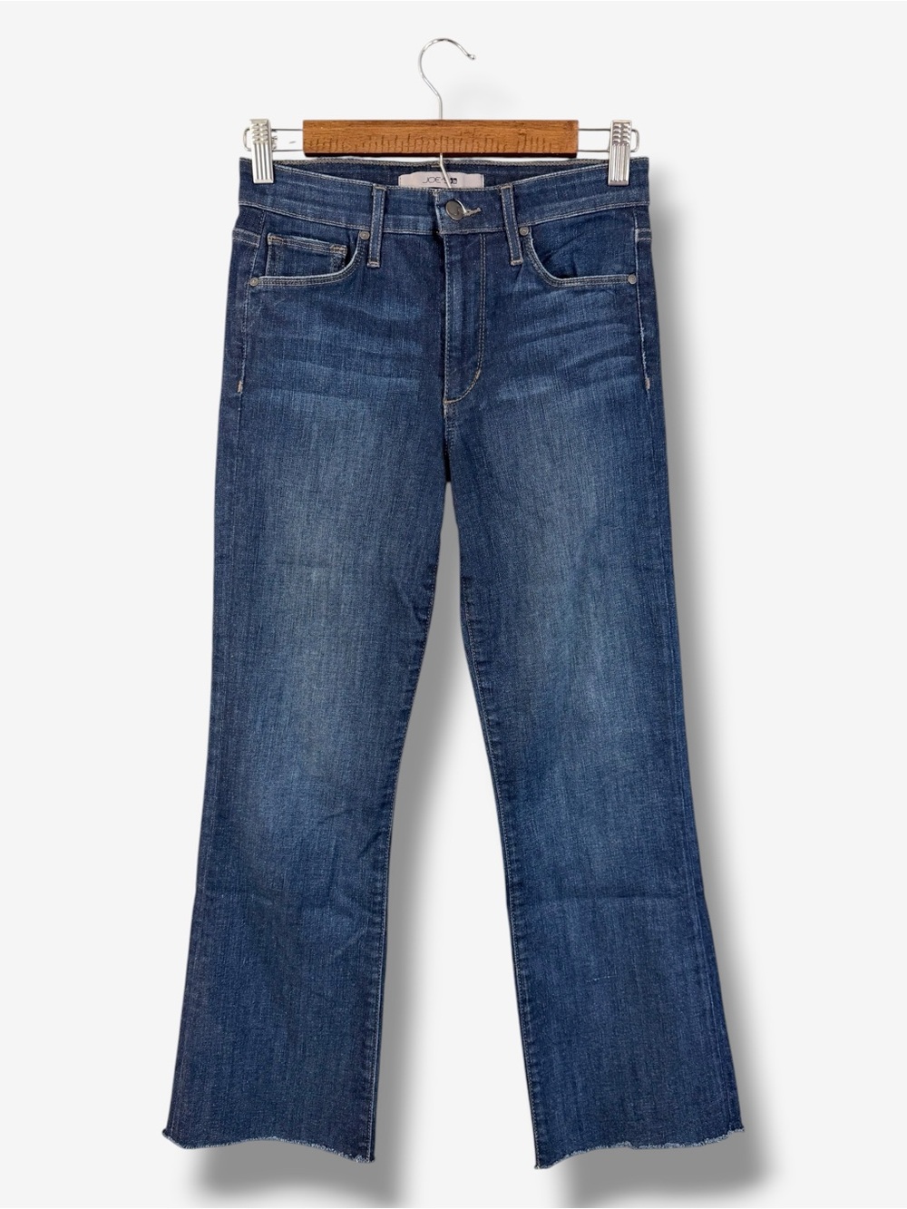 Joe’s Jeans High Rise 26” Crop Bootcut Jeans Size 25 Arrigo Dark Wash Frayed Hem